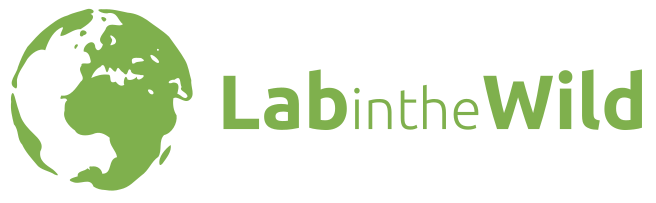 The Lab in the Wild logo showing an Earth globe and the name of the site in green colors.